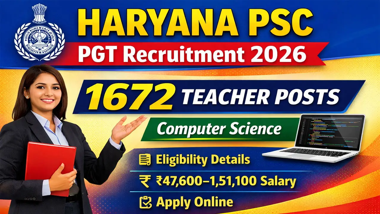 Haryana PSC PGT Recruitment 2026 Apply Online for 1672 Teacher Posts