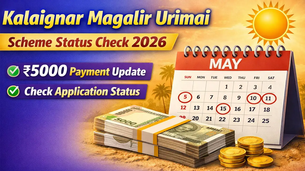 Kalaignar Magalir Urimai Scheme Status Check Online 2026 &ndash; Check ₹5000 Payment  Application Status Easily
