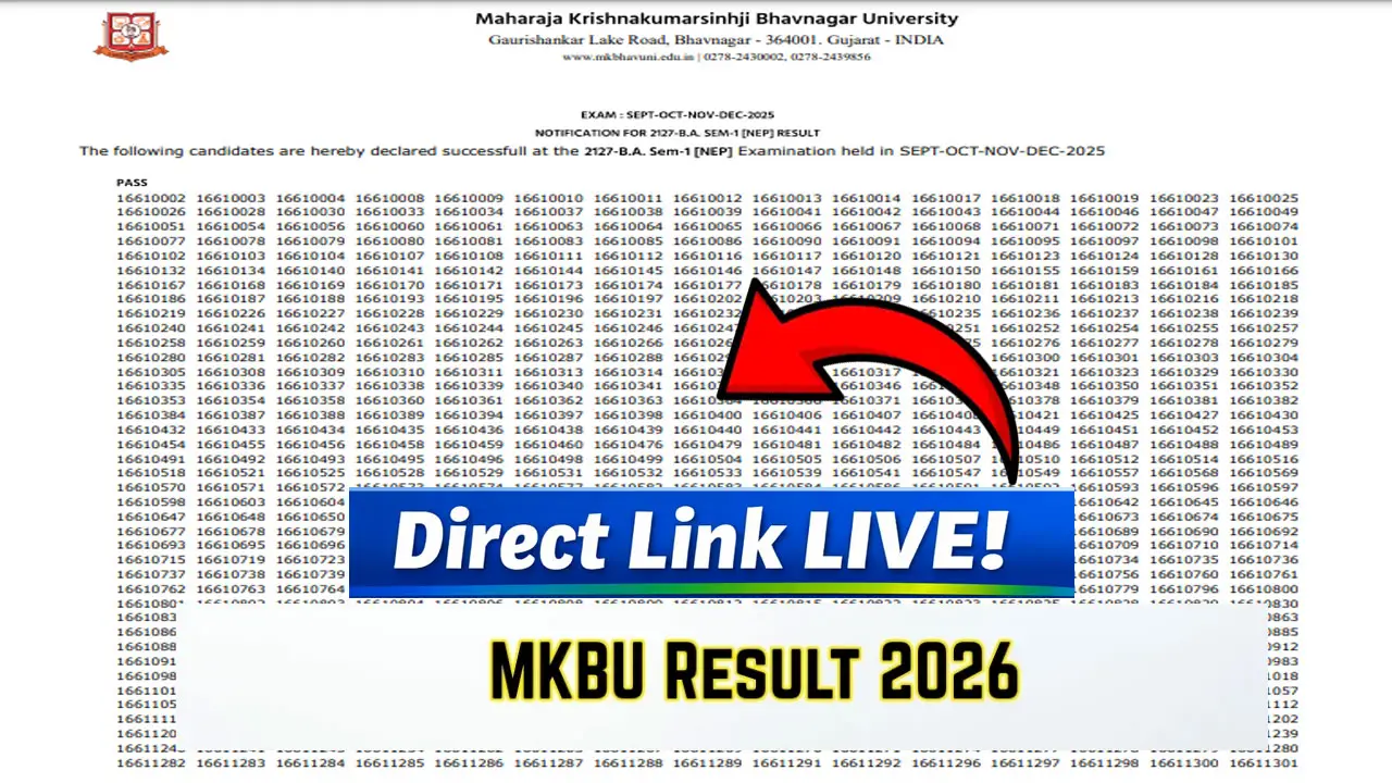 MKBU Result 2026 Link (OUT) at mkbhavuni.edu.in, Direct Link to Download UG & PG Semester Results PDF