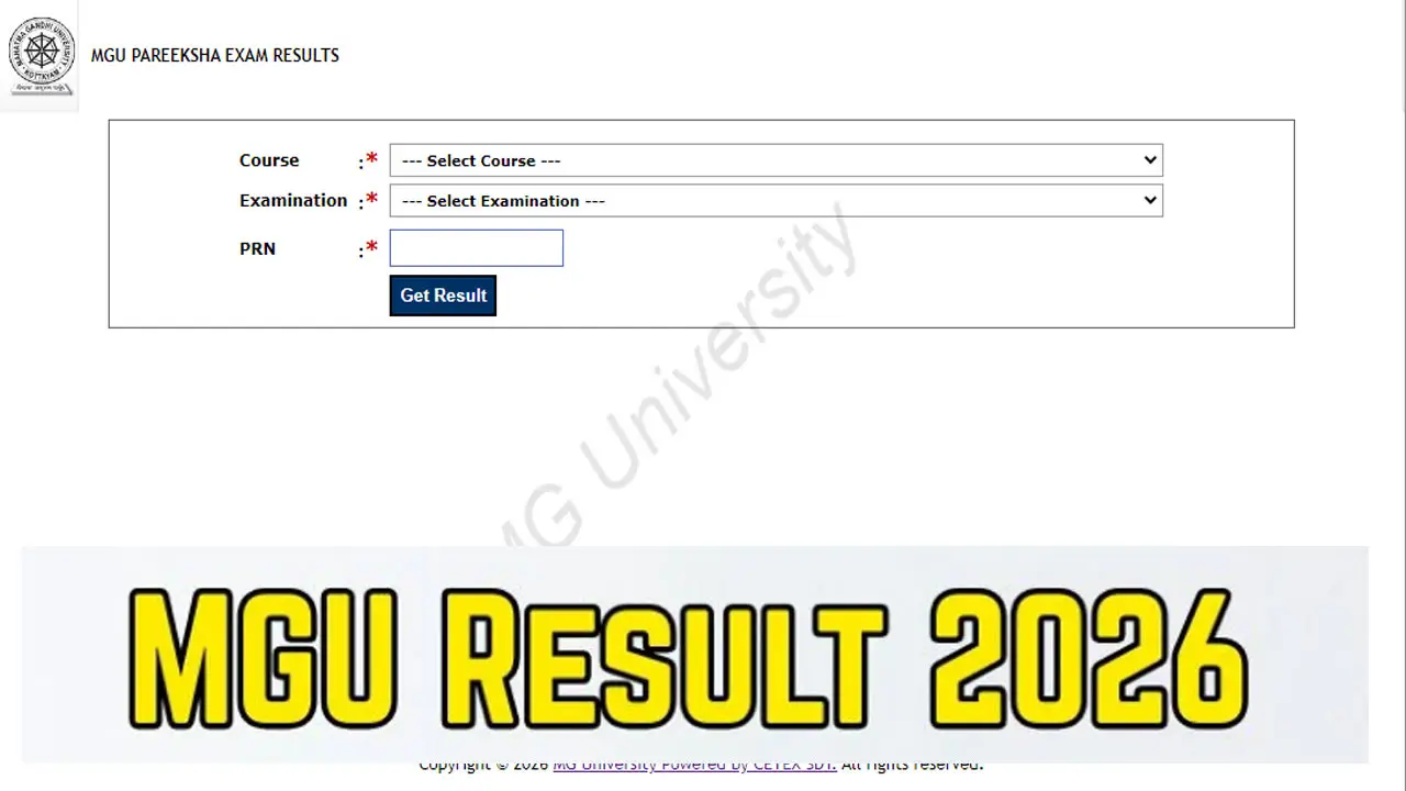 Mahatma Gandhi University Result 2026 Link (OUT) at mgu.ac.in &ndash; Check MGU M.Lib.I.Sc III Semester Results