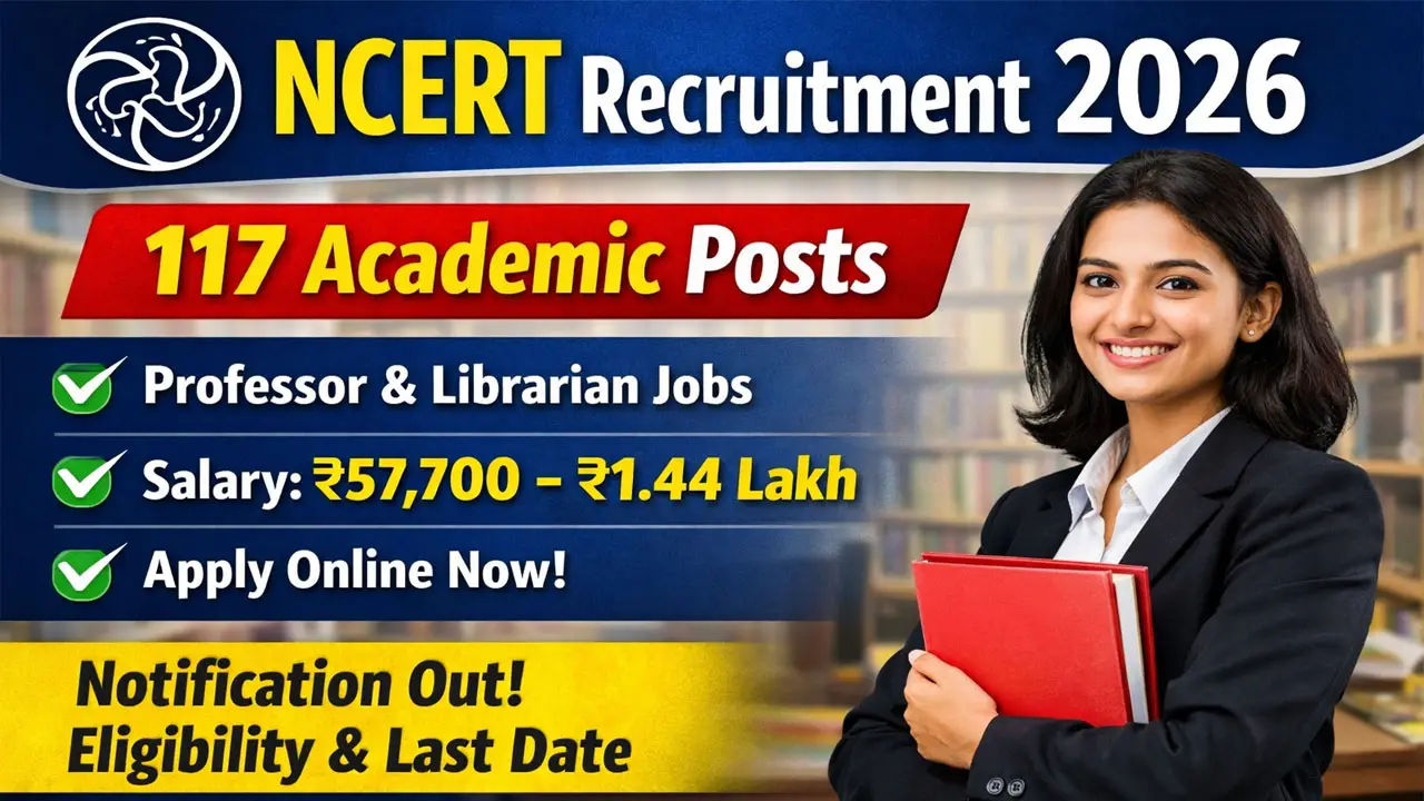NCERT Recruitment 2026 Apply Online &ndash; 117 Academic Posts Notification, Eligibility & Salary