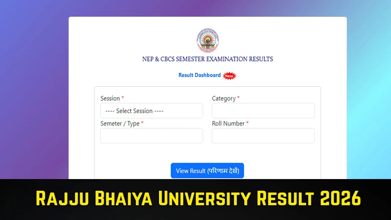 Rajju Bhaiya University Result 2026 Link (OUT) at prsuniv.ac.in: Download UG & PG Odd Semester Marksheet PDF