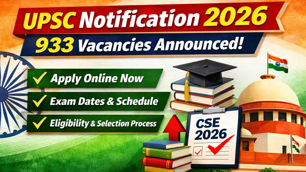 UPSC Notification 2026 : 933 Vacancies, Apply Online, Exam Dates, Eligibility & Full Details