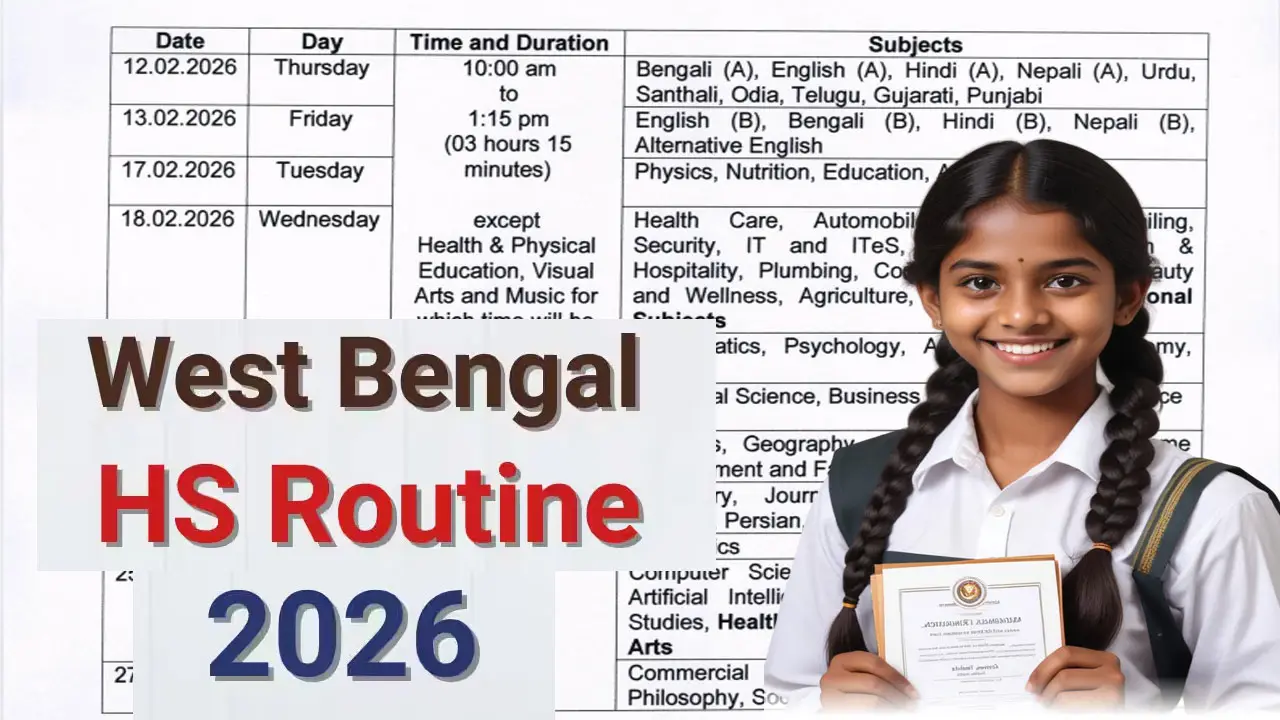WBCHSE Exam Date 2026 Announced, Check WB HS Exam Date, Routine & Exam Day Guidelines