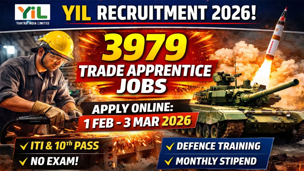 Yantra India Limited Vacancy 2026: YIL Recruitment for 3979 Trade Apprentice Posts, Apply Online