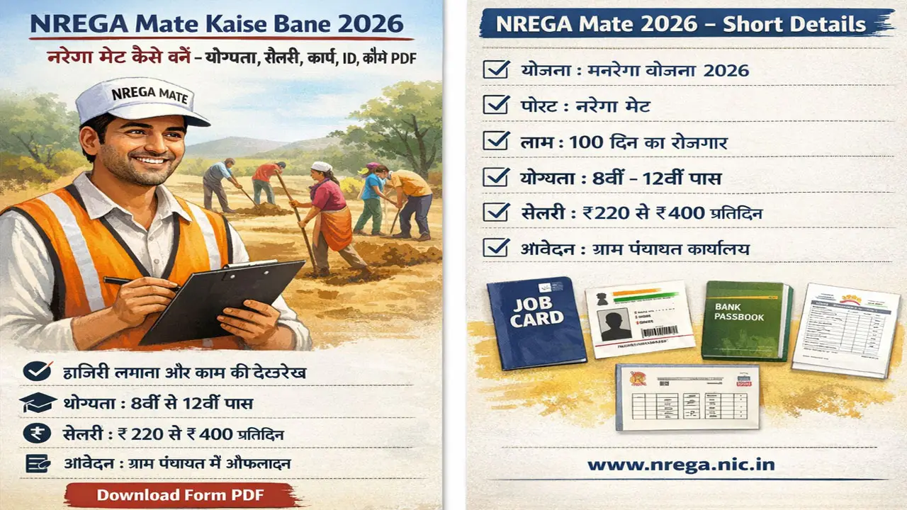 नरेगा मेट कैसे बनें 2026 - नरेगा मेट आईडी, सैलरी, कार्य, पात्रता और फॉर्म PDF की जानकारी - Nrega Mate ID Form PDF