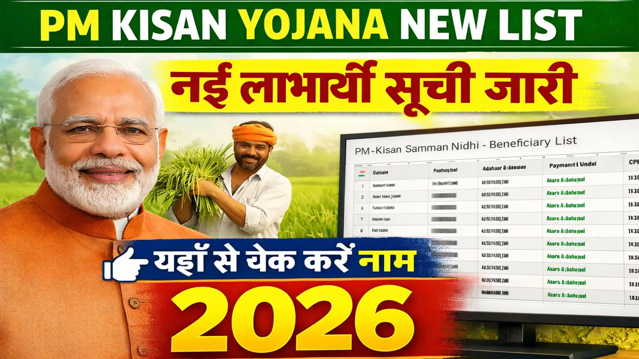 प्रधानमंत्री किसान सम्मान निधि योजना लिस्ट कैसे देखें 2026 @pmkisan.gov.in Beneficiary List 2026