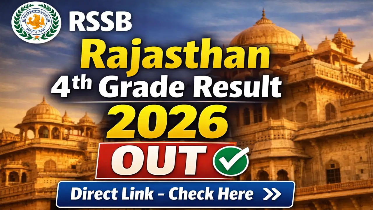 Rajasthan 4th Grade Result 2026 Link (OUT) Check at @rssb.rajasthan.gov.in | Roll Number Wise PDF Download